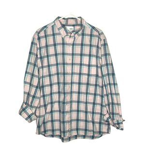 Sonoma men's pink plaid button down dress shirt size XL